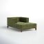 Sapphire Olive Velvet Handcrafted Contemporary Sofa Chaise