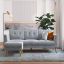 Gloria Light Gray Velvet Sectional Sofa with Detachable Ottoman