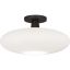 Ovo 15'' Bronze and Glass Semi Flush Mount Light