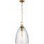 Andros Tulip-Shaped Glass Pendant Light in Polished Nickel