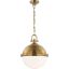 Adrian 21.5" Polished Nickel Glass Globe Pendant Light