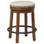 Valebeck Transitional Swivel Counter Stool in Black and Beige
