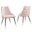 Adorn 34'' Pink Velvet Upholstered Side Chair with Gold Metal Accents