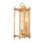 Vintage Gold Leaf Dimmable 1-Light Sconce with Rectangular Cage