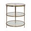 Contemporary Vienna 22" Gold Metal & Glass Round End Table