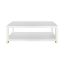 Contemporary Matte White 50" Rectangular Wood and Metal Coffee Table