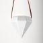 Gloss White Diamond Ceramic Hanging Planter with Leather Rope