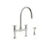 Polished Nickel Double Handle Deck Mounted Kitchen Faucet