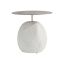 Contemporary Quarry Stone 22" Round End Table in Silver and White
