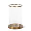 Adria Natural Brass 10.5" Tall Glass Cylinder Hurricane