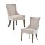 Elegant Cream Chenille Upholstered Dining Side Chair with Charcoal Grey Legs