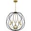 Bryn Aged Brass Globe Pendant with Open Framework Design