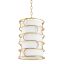 Vintage Gold Leaf 3-Light Drum Pendant for Indoor/Outdoor