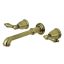 English Country 8" Antique Brass Wall Mount Bathroom Faucet