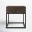 Modern Industrial Mango Wood & Iron End Table with Drawer