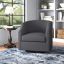 Infinity Ashen Gray Polyester Swivel Barrel Accent Chair