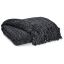 Ashley Tamish Cozy Knotted Fringe Black Polyester Throw, 50" x 60"