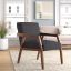 Olyvar Dark Grey Linen and Brown Wood Armchair 32"