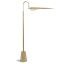 Raven Adjustable Natural Brass Floor Lamp with Clear Cord