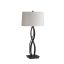 Almost Infinity Bronze Table Lamp with Flax Shade