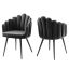 Low-Profile Charcoal Velvet Upholstered Arm Chair with Metal Frame