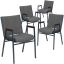 Hercules Series Heavy Duty Gray Fabric Stacking Chair with Arms