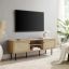 Cambria Natural Oak and Rattan 59" TV Stand with Cabinet