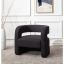 Modern Barrel Black Wood Accent Chair with Cushioned Seat