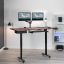 Ergonomic Dark Walnut Electric Standing Desk with Drawer & Keyboard Tray