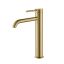 Elegant Brushed Gold Solid Brass Vessel Bathroom Faucet with Single Lever