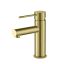 Elegant Brushed Gold Solid Brass Single-Handle Bathroom Faucet