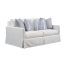 White Cotton Blend Loveseat with Down Fill Cushions