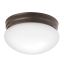 Olde Bronze 9" White Glass Bowl Flush Mount Ceiling Light