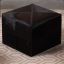 Contemporary Stitched Dark Brown Leather Pouf Ottoman