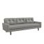 Aventura Feather Chenille 93'' Tufted Pillow Back Sofa with Walnut Track Arms