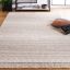 Ivory and Dark Brown Wool Flat Woven Rug