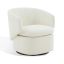 Ivory Elegance 31'' Wood Base Swivel Barrel Chair