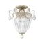 Elegant Antique Silver 3-Light Crystal Semi Flush Mount LED & Incandescent