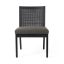 Savile Charcoal High-Back Linen & Cane Side Chair