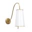 Hattie White Brass Dimmable Sconce with Tapered Cylinder Shade