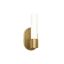 Elegant Natural Brass and Glass Direct-Wired Sconce