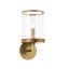 Elegant Dimmable 1-Light Brass Sconce with Glass Shade