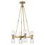 Lucian 22" Vintage Brass Linear Chandelier with Clear Crystal Accents