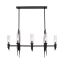 Torres Matte Black 8-Light Linear Island Pendant with Crystal Shades