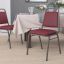 Burgundy Vinyl and Silver Metal Stacking Banquet Chair