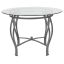 Elegant 42'' Round Silver Metal Frame Glass Dining Table