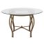 Elegant 48" Round Glass Dining Table with Matte Gold Base