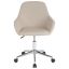 Ergonomic Mid-Back Swivel Task Chair in Beige with Chrome Base