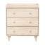Lolly Minimalist Light Wood 3-Drawer Chest Dresser with Tapered Legs