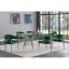 Contemporary Green Velvet Upholstered Dining Chair with Metal Frame